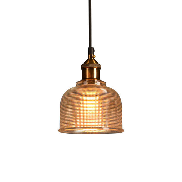 Colored Glass Pendant Light Metal Retro Ceiling Lamp
