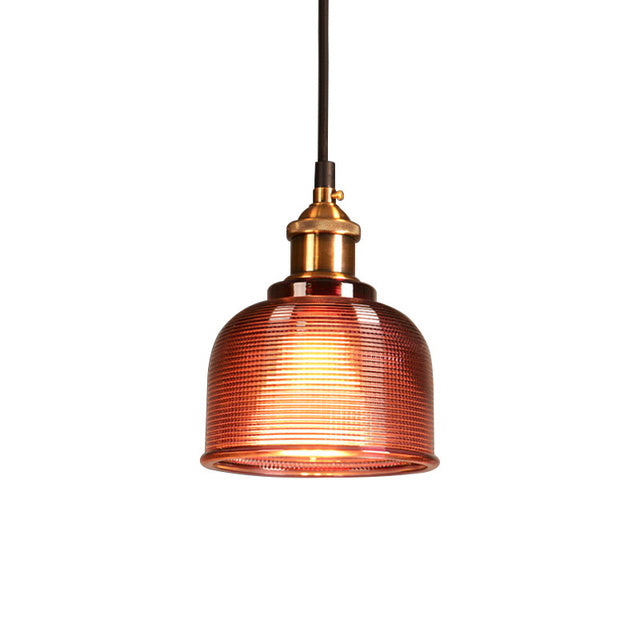 Colored Glass Pendant Light Metal Retro Ceiling Lamp