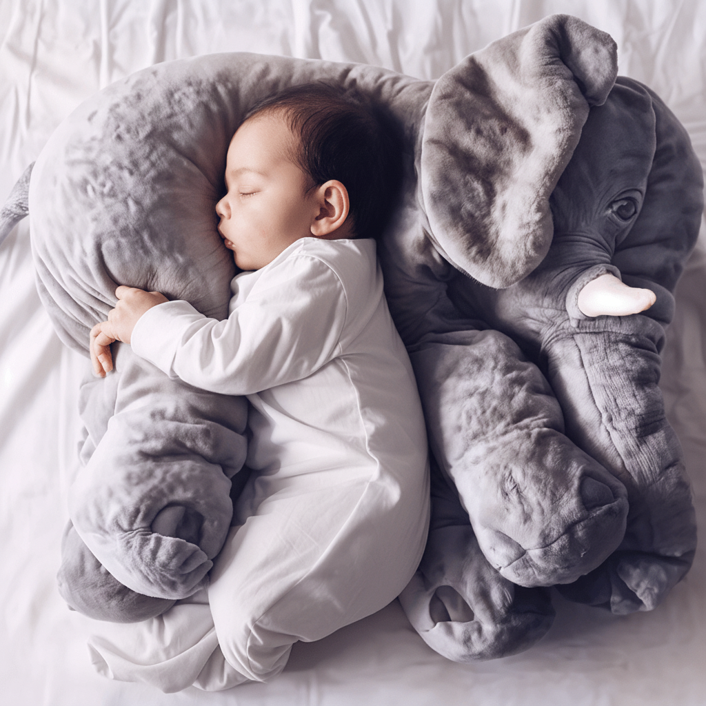 Soft Elephant Cuddle Pillow Plush Toy for Kids | 5 Colors, 40cm or 60cm | Cozy PP Cotton Filled Cuddly Companion