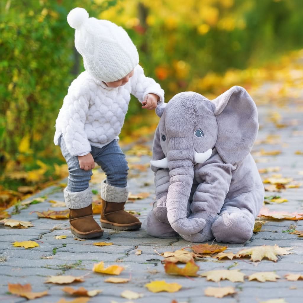 Soft Elephant Cuddle Pillow Plush Toy for Kids | 5 Colors, 40cm or 60cm | Cozy PP Cotton Filled Cuddly Companion