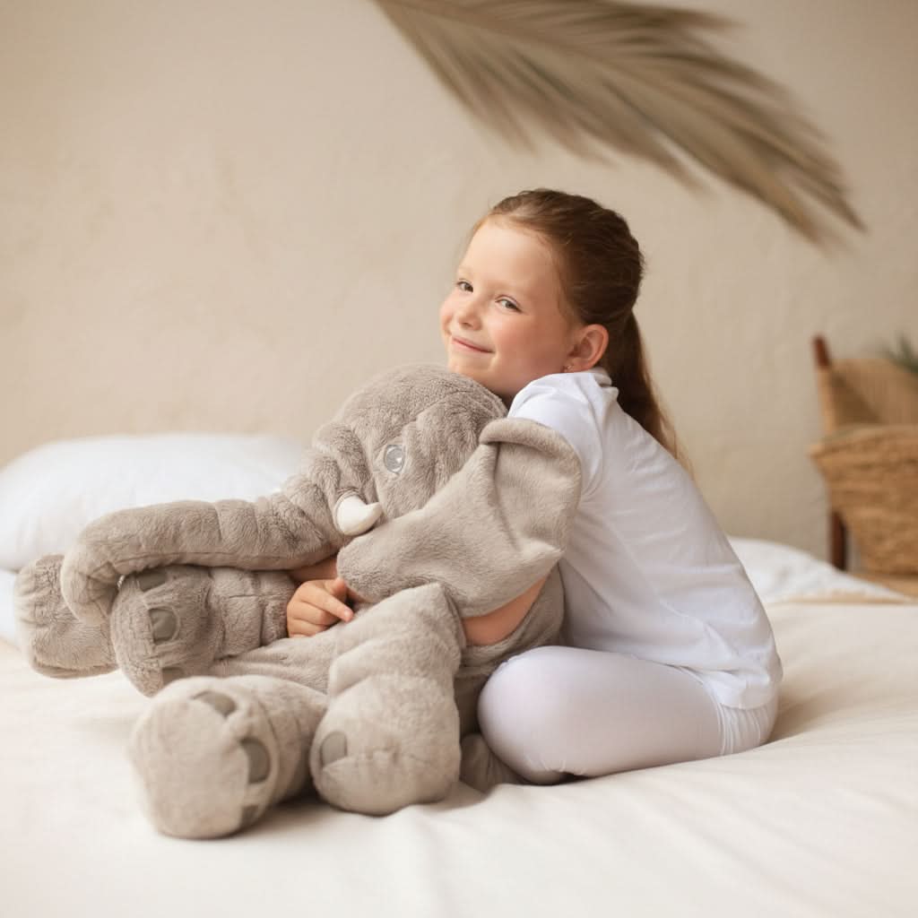 Soft Elephant Cuddle Pillow Plush Toy for Kids | 5 Colors, 40cm or 60cm | Cozy PP Cotton Filled Cuddly Companion