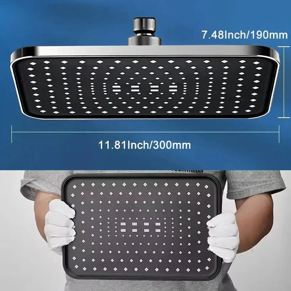 AQUAPULSE – 360° adjustable rain shower head with anti-limescale nozzles