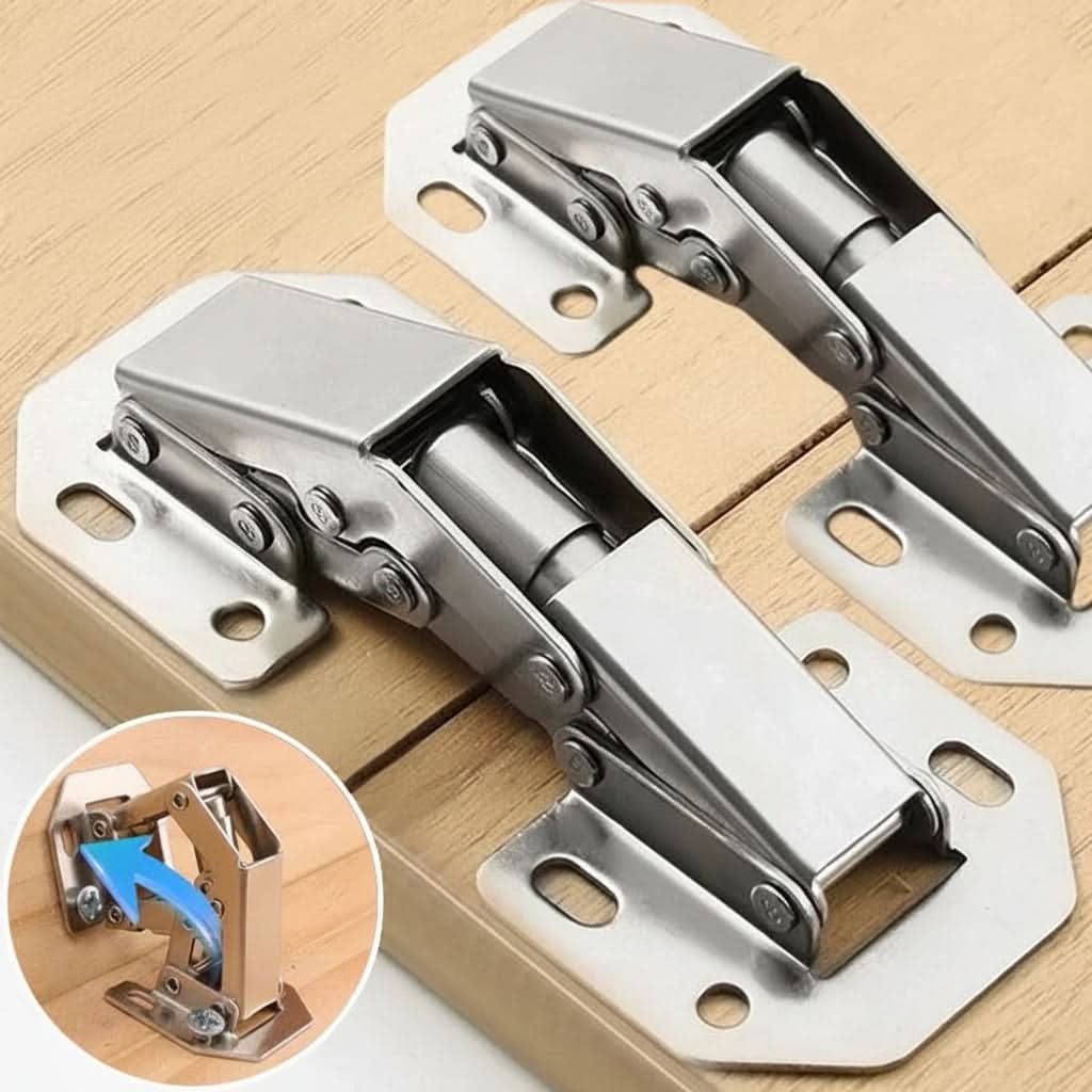 Soft-Close Hydraulic Cabinet Hinges 7.7 x 3.2 cm | Set of 10 | 50,000+ Cycle Steel Hinges for Kitchen Cabinets & Wardrobes