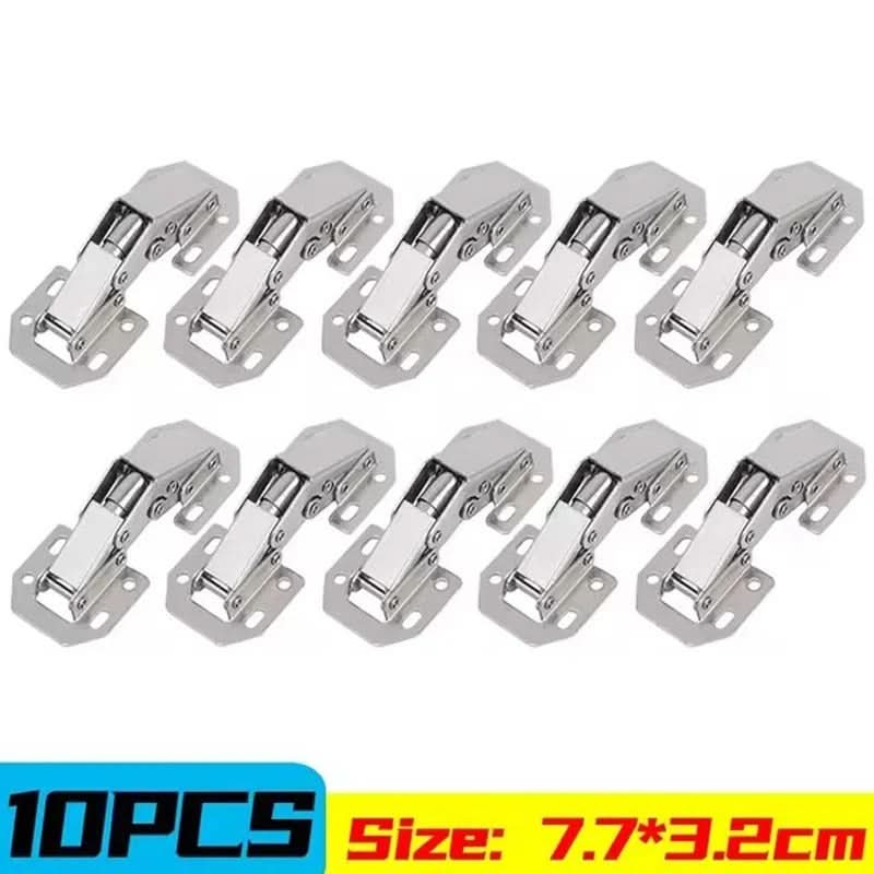 Soft-Close Hydraulic Cabinet Hinges 7.7 x 3.2 cm | Set of 10 | 50,000+ Cycle Steel Hinges for Kitchen Cabinets & Wardrobes