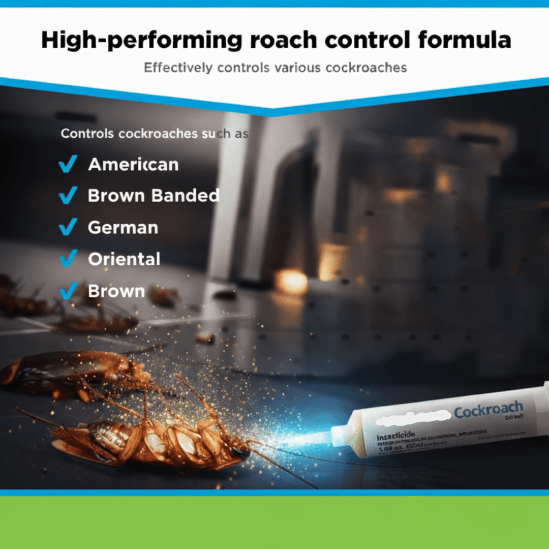 Roach Gel Bait Syringe 30g | Indoxacarb Formula, No Repellents | Reaches Hidden Cracks & Corners Indoors & Out