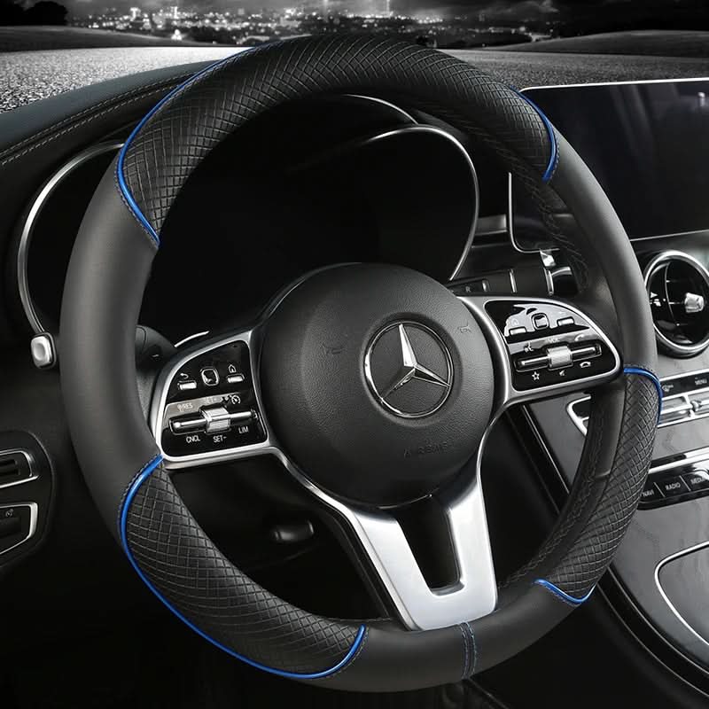 Faux Leather Steering Wheel Cover Universal Fit 14.5-15 In | 7 Colors | Diamond Grip Anti-Slip Design for Comfortable Control