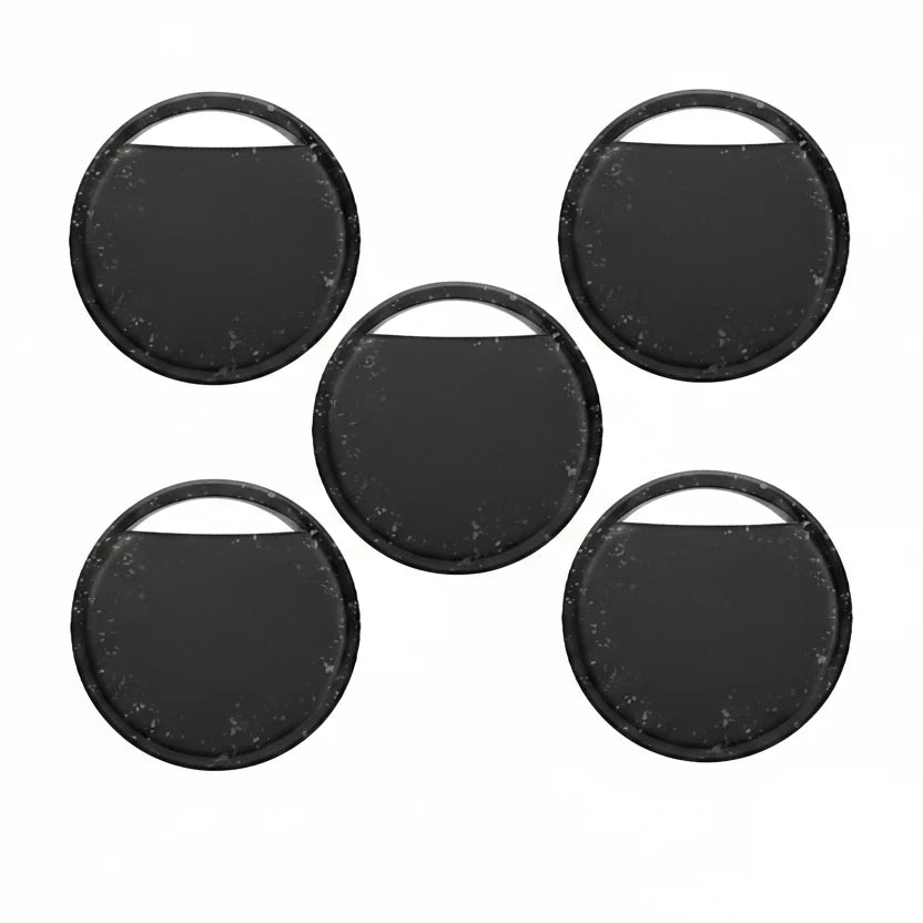 5-Pack Bluetooth Smart Trackers for Android | Black or Multicolor | Google Find Hub Compatible with 150-Meter Bluetooth Range