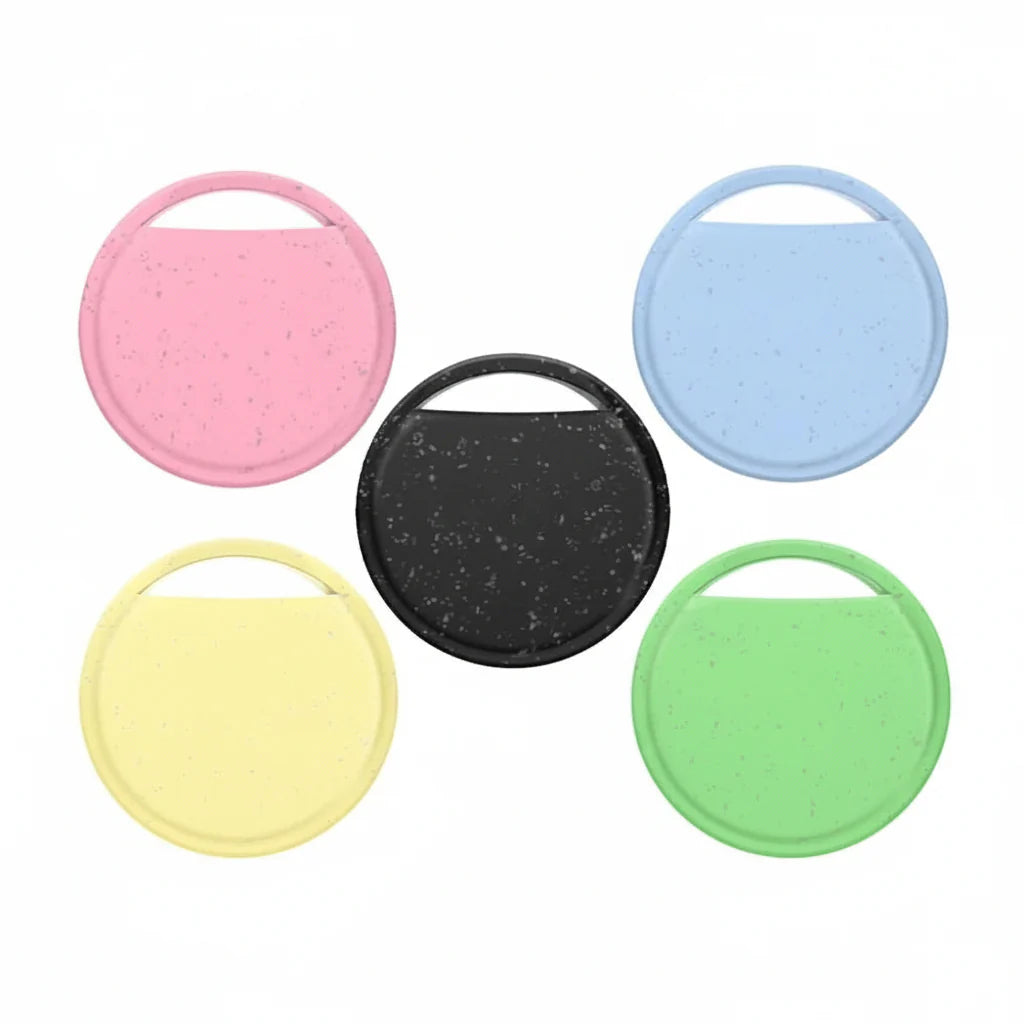 5-Pack Bluetooth Smart Trackers for Android | Black or Multicolor | Google Find Hub Compatible with 150-Meter Bluetooth Range