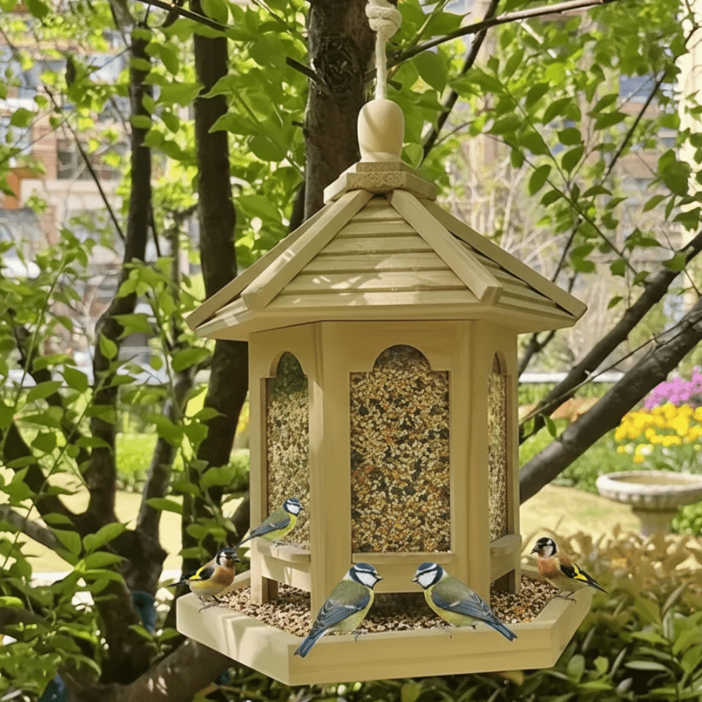 Wooden Birdhouse with Water System