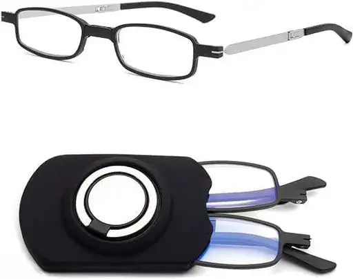Folding Progressive Reading Glasses with Blue Light Filter | Scratch Resistant Lenses, +1.0 to +4.0 | Magnetic Case