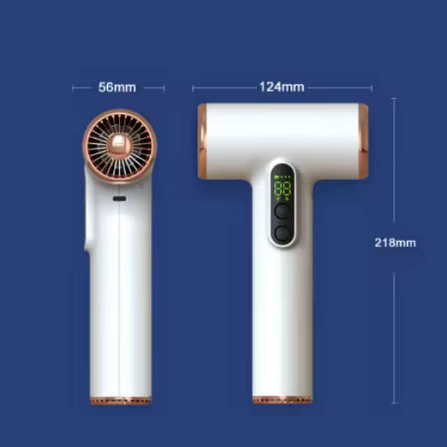 Cordless Hair Dryer 30,000 RPM Motor | 3 Speed & Heat Settings | Fast-Drying Portable Styling Tool with Safety Protection