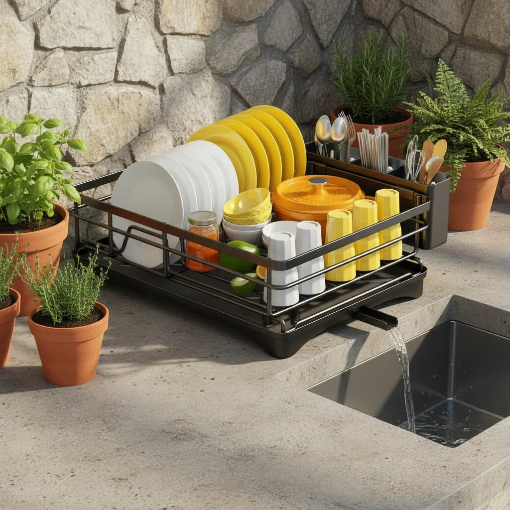 DRAINFLOW – Large Dish Drainer with Drip Tray