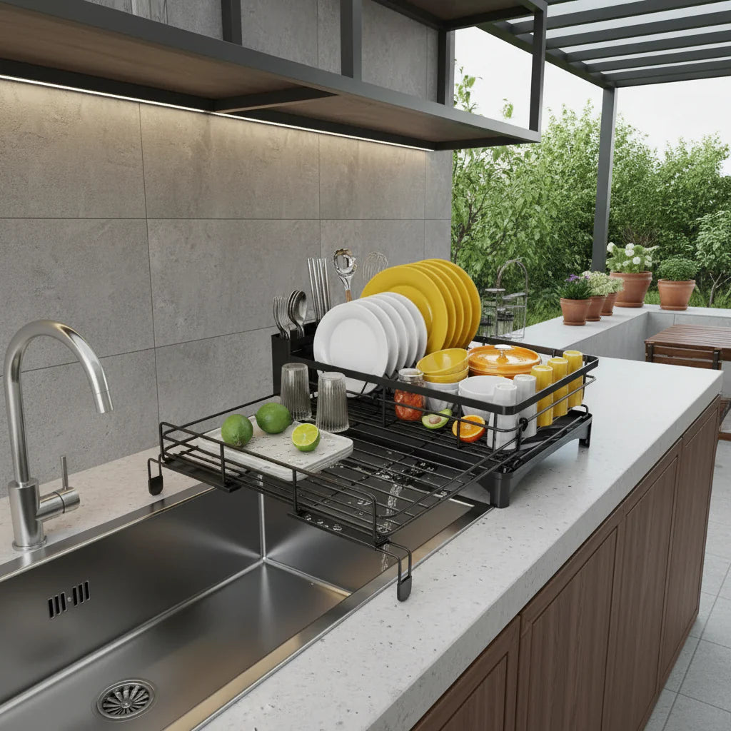 DRAINFLOW – Large Dish Drainer with Drip Tray
