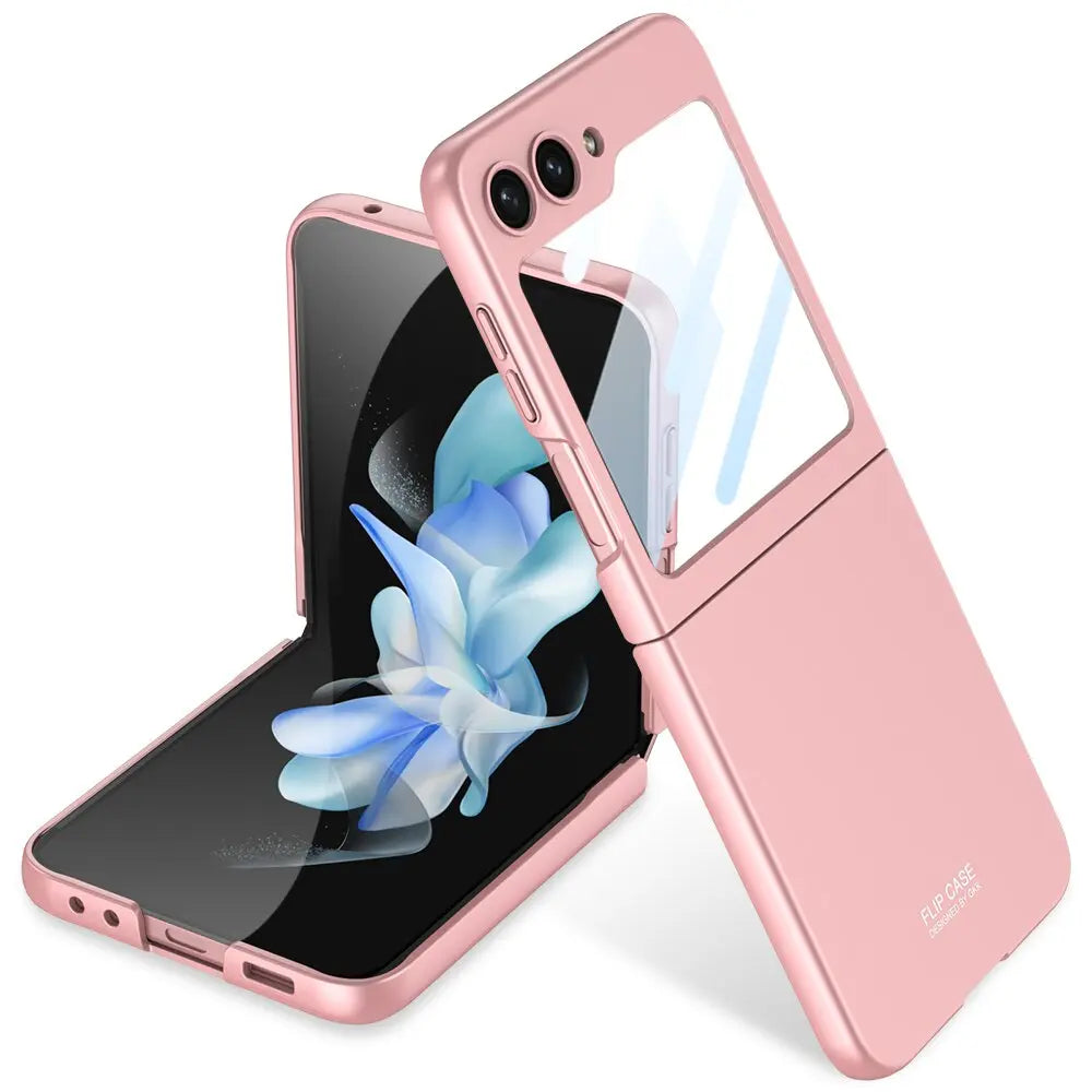Ultra Thin Matte Phone Case for Galaxy Z Flip 5 | Fingerprint Resistant Shell with Built In Cover Screen Film