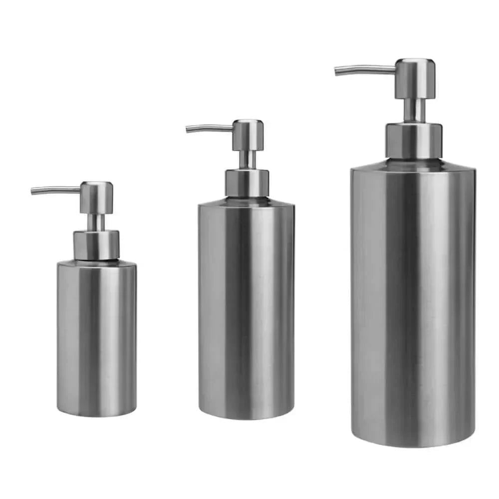 Stainless Steel Soap Dispenser with Hand Pump | Refillable Bottle for the Bathroom Sink or Kitchen Counter | 250 to 550 ml
