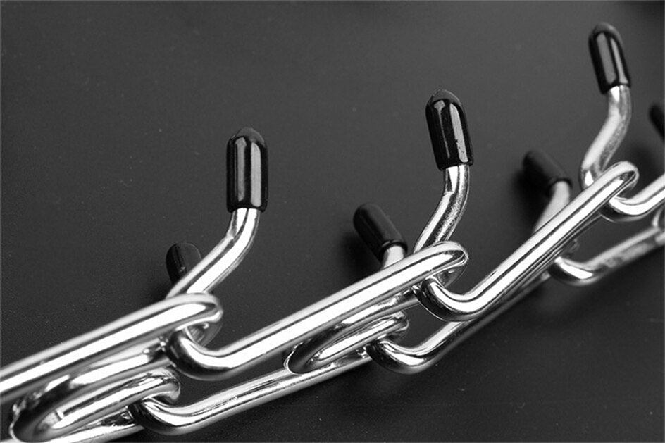 Adjustable Prong Dog Collar with Rubber Tipped Metal Links | Anti Pull Training Aid for Lead Walks | Four Sizes from S to XL