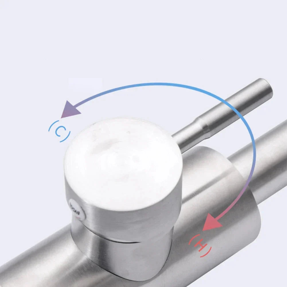 Stainless Steel Mixer Tap with 360 Degree Swivel Spout | Single Lever Control | Kitchen Sink Accessories That Wipe Clean