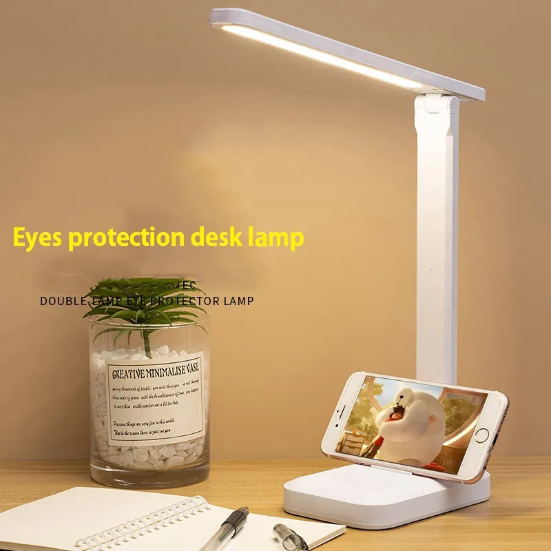 Rechargeable LED Desk Lamp with 6000 mAh Battery | Folds Flat, Touch Dimming in Three Steps | Warm, Neutral and Cool