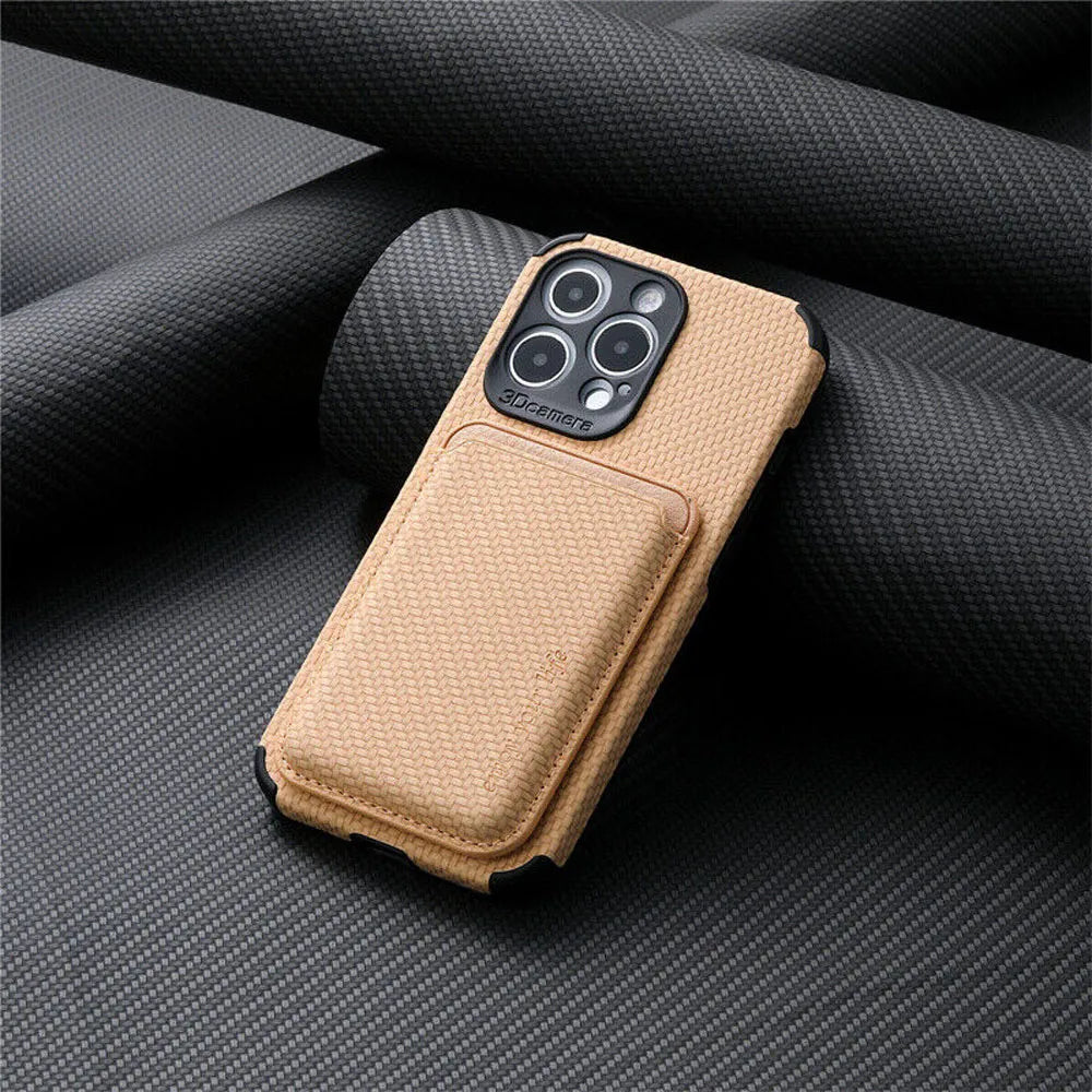 Wallet Phone Case for iPhone 11 through 15 Pro Max with a Magnetic Card Holder | Raised Edges and Wireless Charging | Five Colors