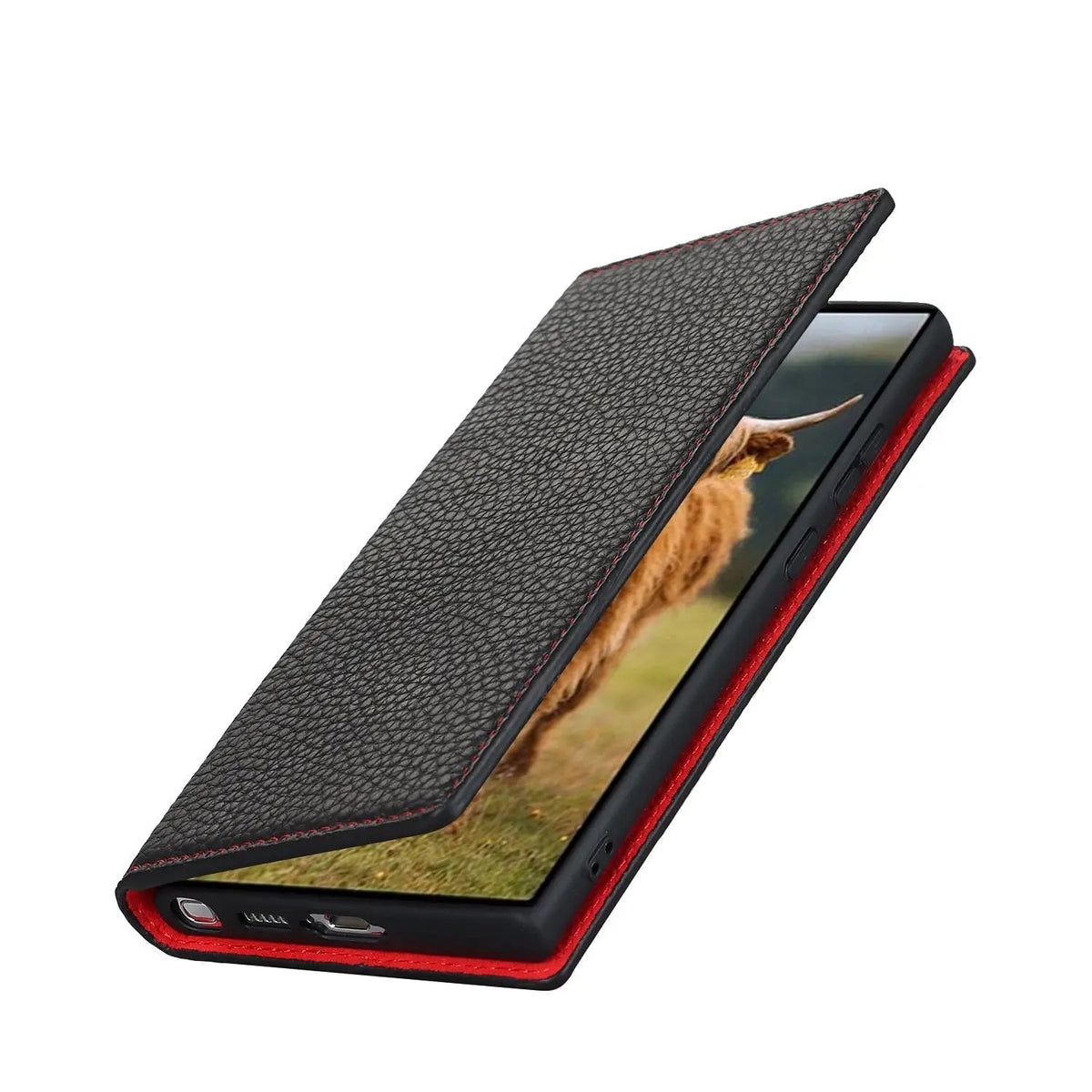 Leather Wallet Phone Case for Samsung Galaxy S23, Plus and Ultra | 3 Card Slots, Bill Pocket, Wrist Strap