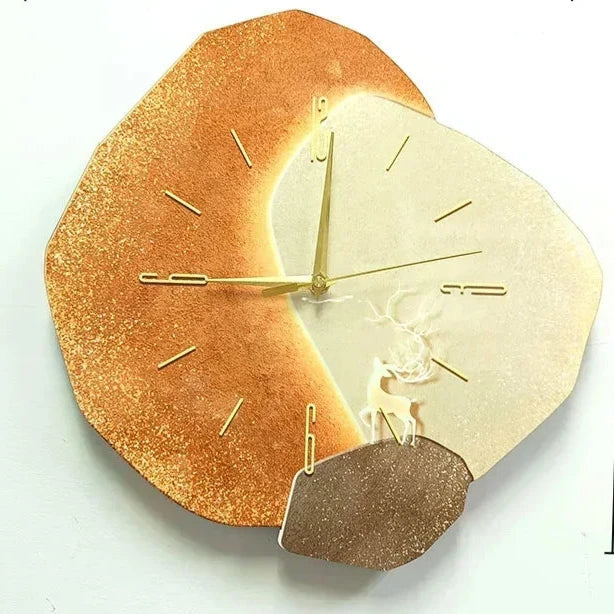 Silent Quartz Clock with a Wood Finish | Modern Wall Decor for the Living Room, Bedroom or Office