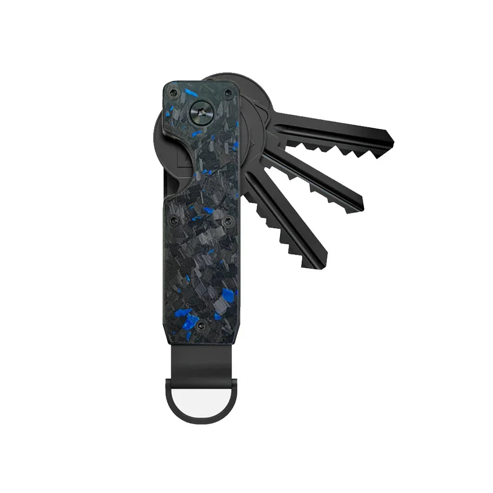 Aluminum Key Organizer for 2 to 6 Keys | Screws Together, Pairs with a Ring or Clip | Carbon Patterns and Plain Finishes