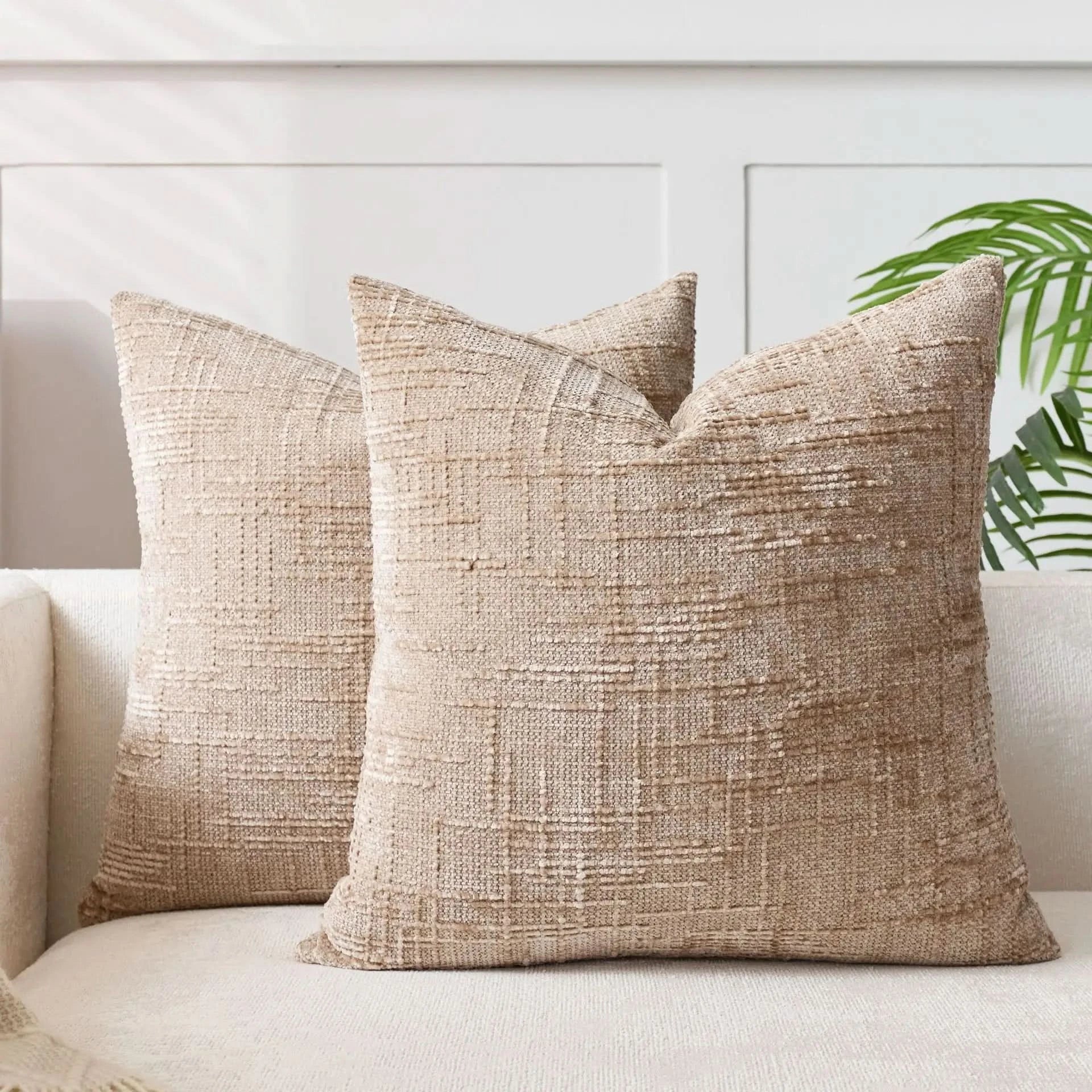 Chenille Pillow Cover Solid Color Cushion Cover