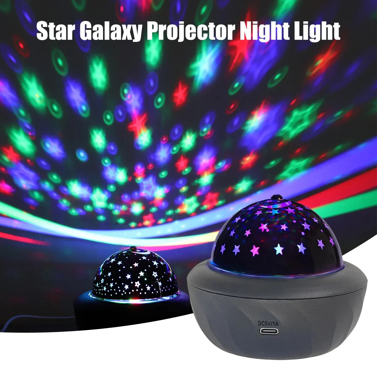 RGB color modes of the rotating galaxy star projector