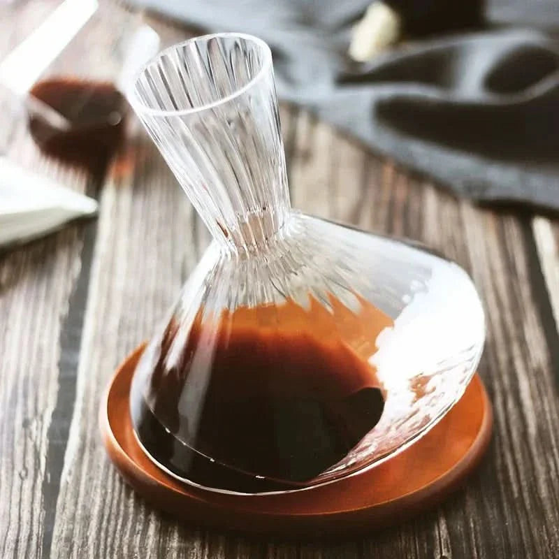 Rotating Wine Decanter Glass 0.26 gal Carafe