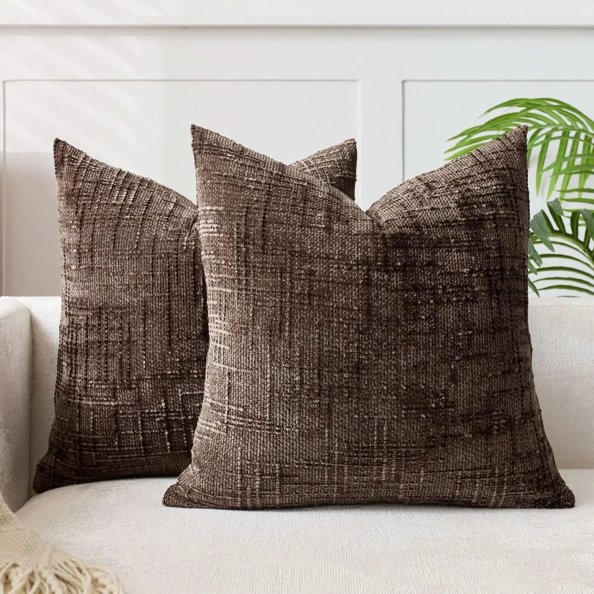 Chenille Pillow Cover Solid Color Cushion Cover