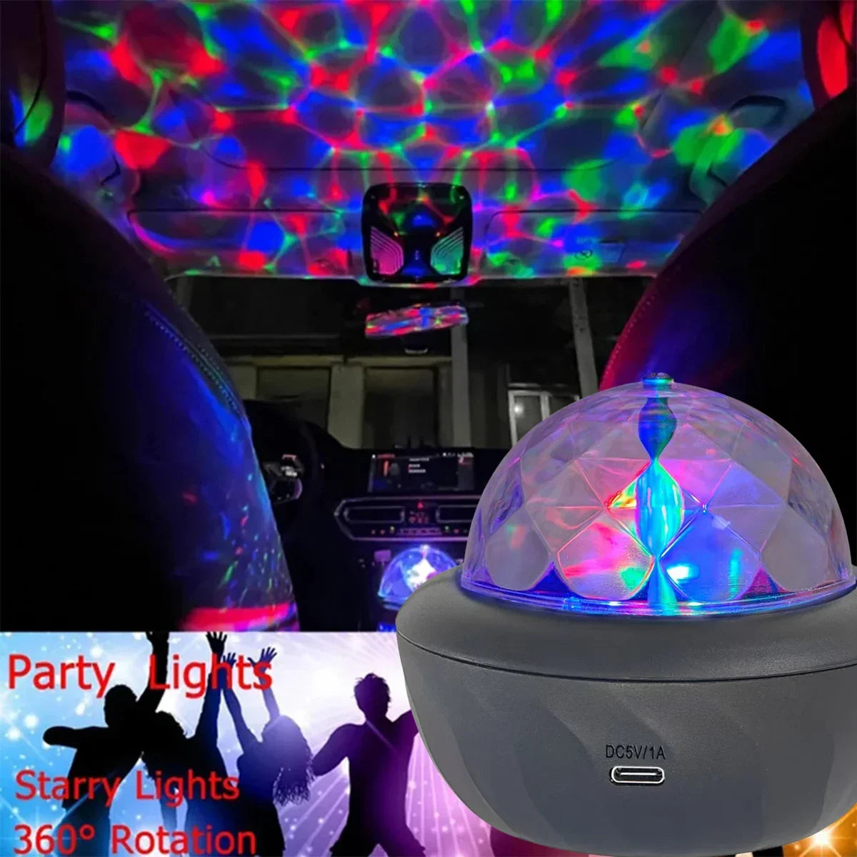 Galaxy star projector lamp in crystal black finish