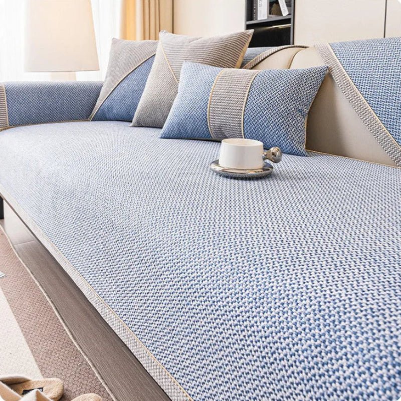 NATURWEFT – Non-slip cotton-linen sofa cover for all seasons