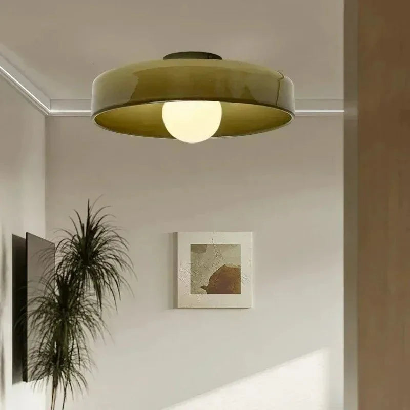 GLASSGLOW Ceiling Lamp - Nordic Glass Design for Stylish Lighting - Olive