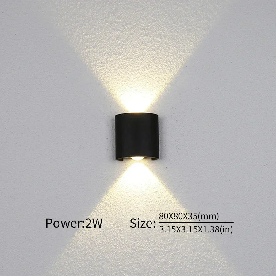 Minimalist LED Wall Sconce for Indoor and Outdoor Use | Up-and-Down Beam Light Fixture in Three Tones