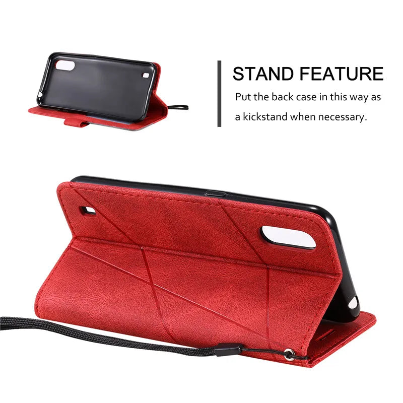 Wallet Phone Case for Samsung Galaxy A Series | PU Leather Flip Cover with Card Slots and Magnetic Closure | Stand Function