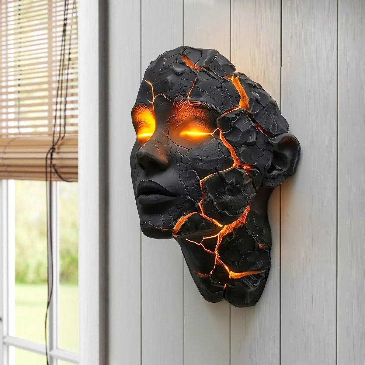 USB powered photo night light shown lit in a dim room