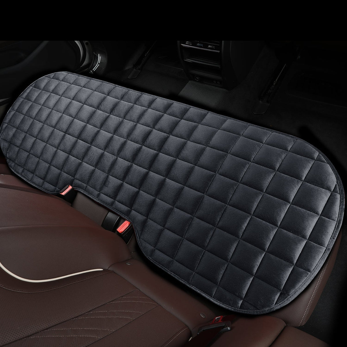 Full-Coverage Car Seat Cushion for the Rear Bench | Non-Slip Padded Cover with Adjustable Straps | 5 Colors