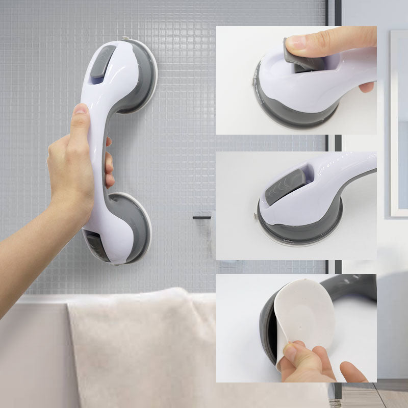 Suction Cup Grab Bars for Shower and Bath, 11.8 Inches Long | Lock Onto Glass or Glazed Tile Without Drilling