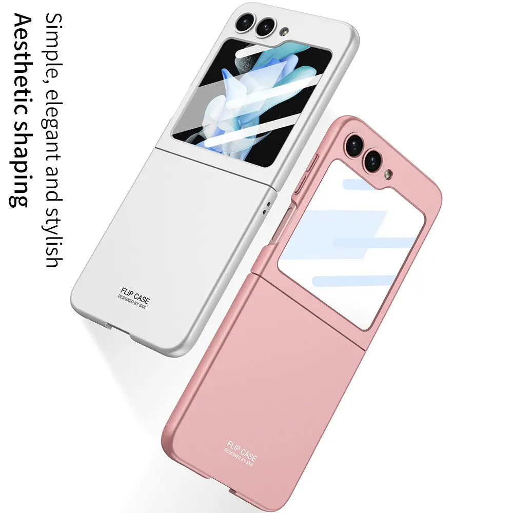 Ultra Thin Matte Phone Case for Galaxy Z Flip 5 | Fingerprint Resistant Shell with Built In Cover Screen Film