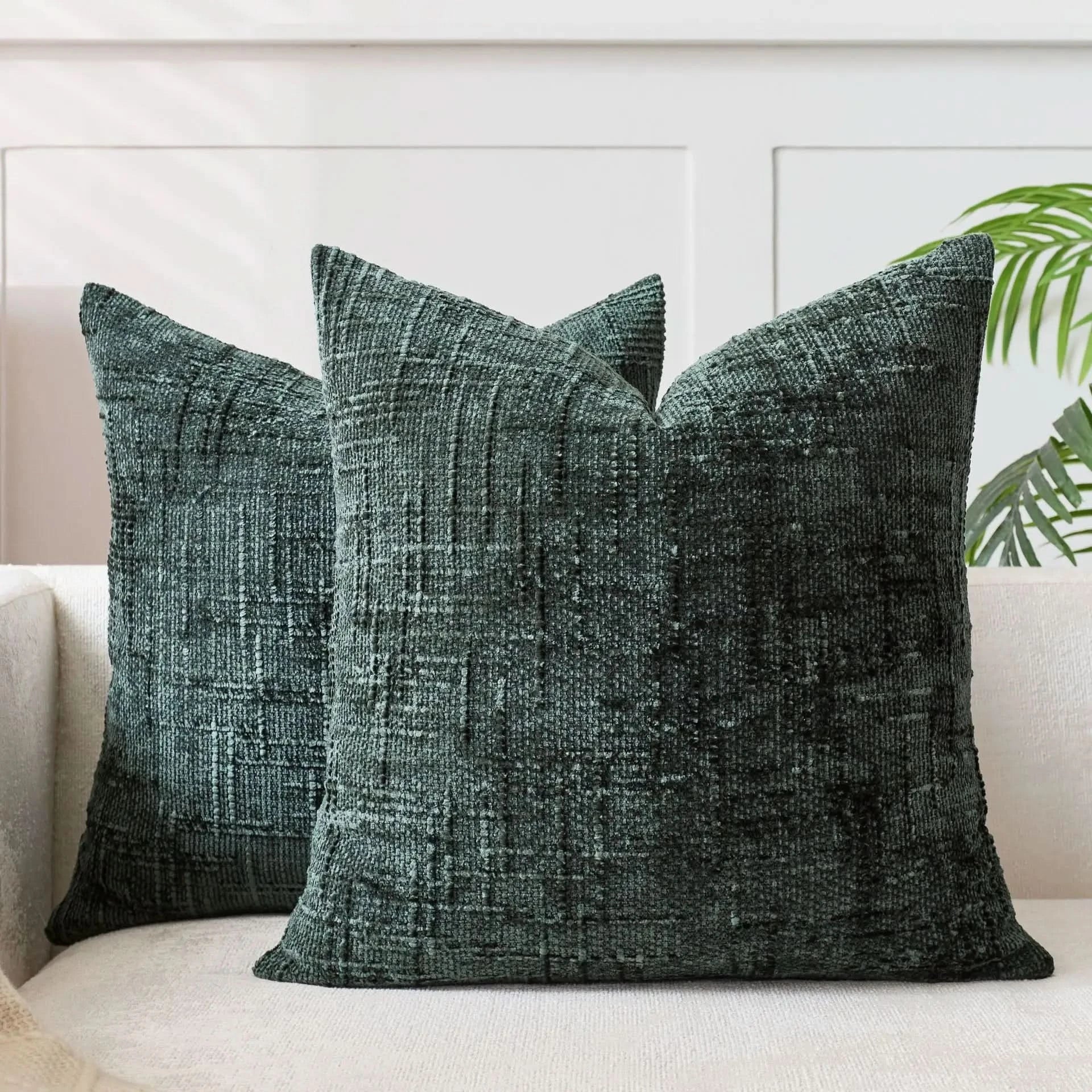 Chenille Pillow Cover Solid Color Cushion Cover