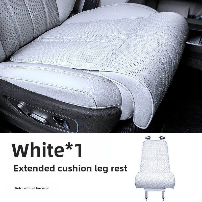 Car Seat Cushion with Extended Thigh Support | Embossed PU Leather Pad That Fits Most Vehicles, for Long Drives