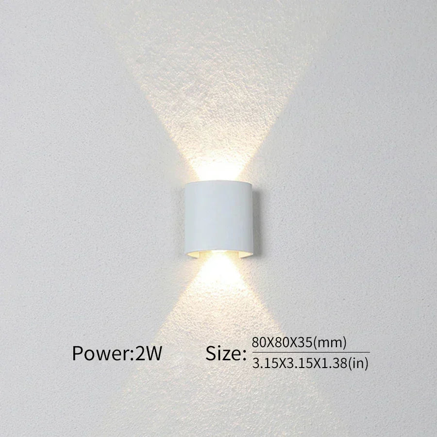 Minimalist LED Wall Sconce for Indoor and Outdoor Use | Up-and-Down Beam Light Fixture in Three Tones