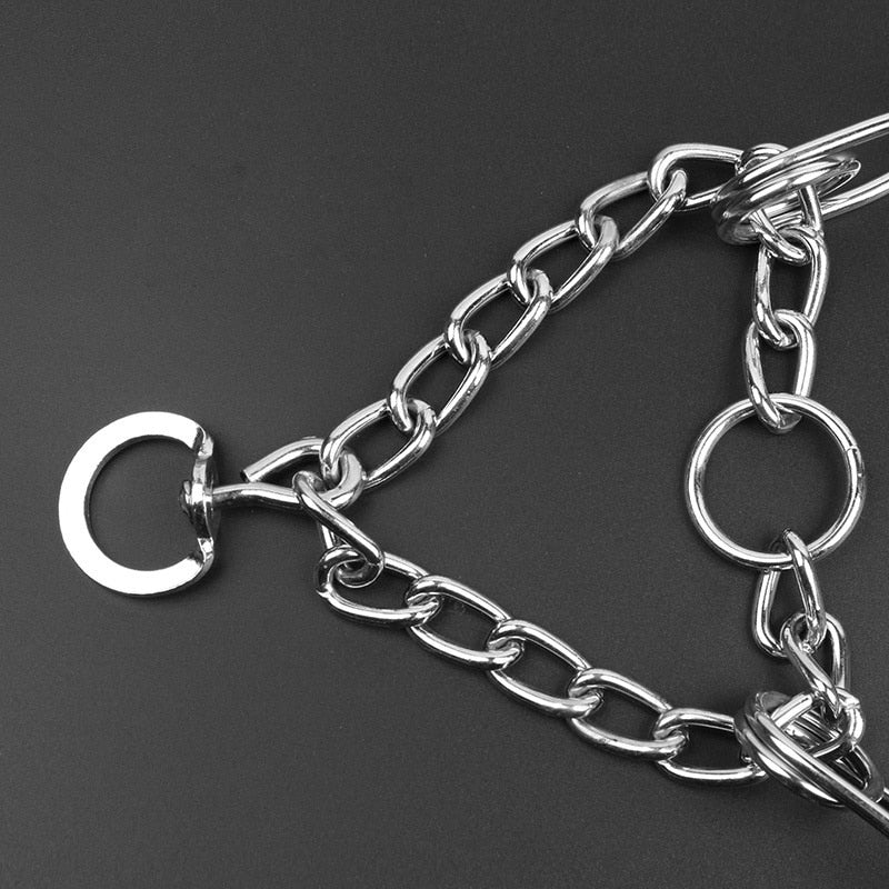Adjustable Prong Dog Collar with Rubber Tipped Metal Links | Anti Pull Training Aid for Lead Walks | Four Sizes from S to XL