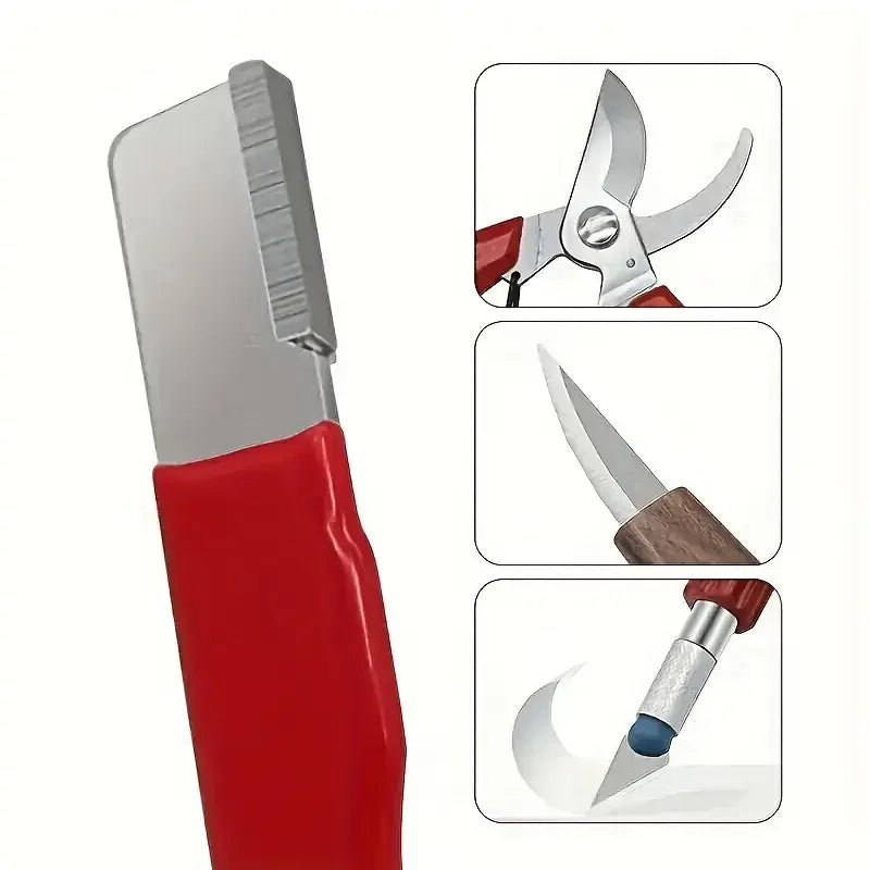 Two Stage Knife Sharpener for Kitchen Gadgets and Garden Shears | Tungsten Restores the Edge, Ceramic Finishes It | Non Slip Grip