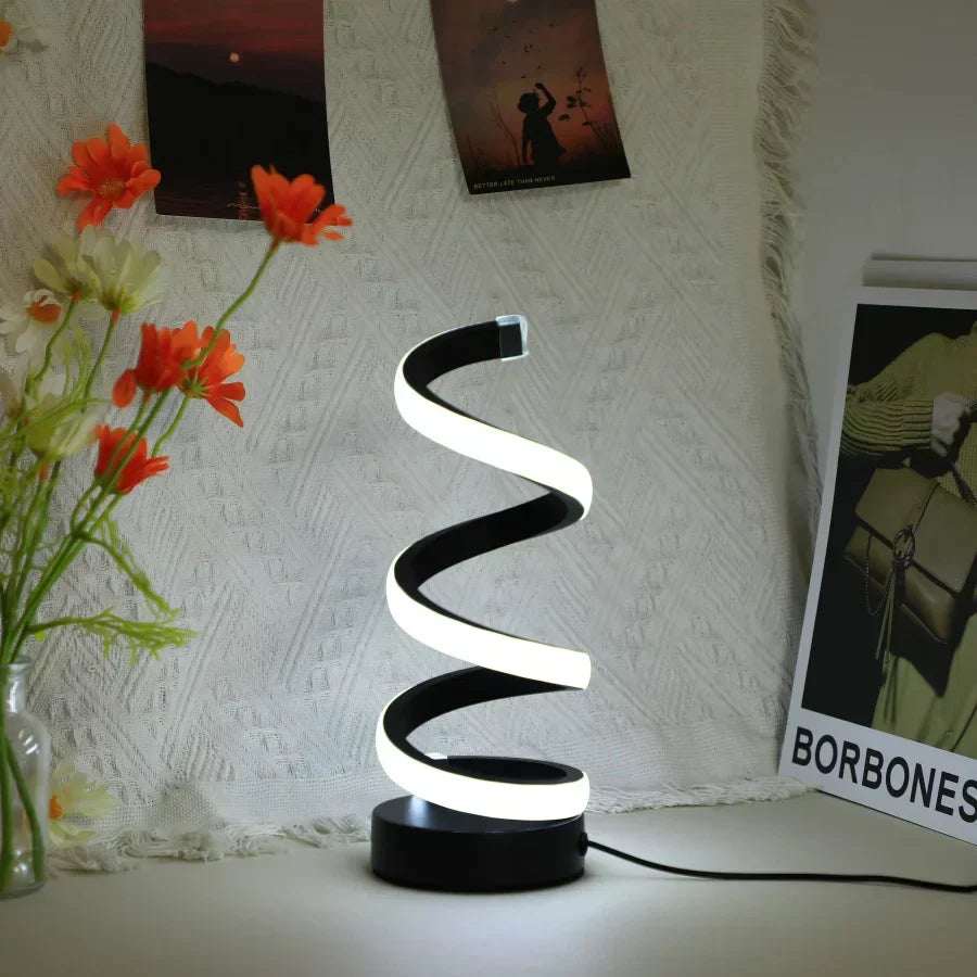 Spiral LED Table Lamp Touch Control