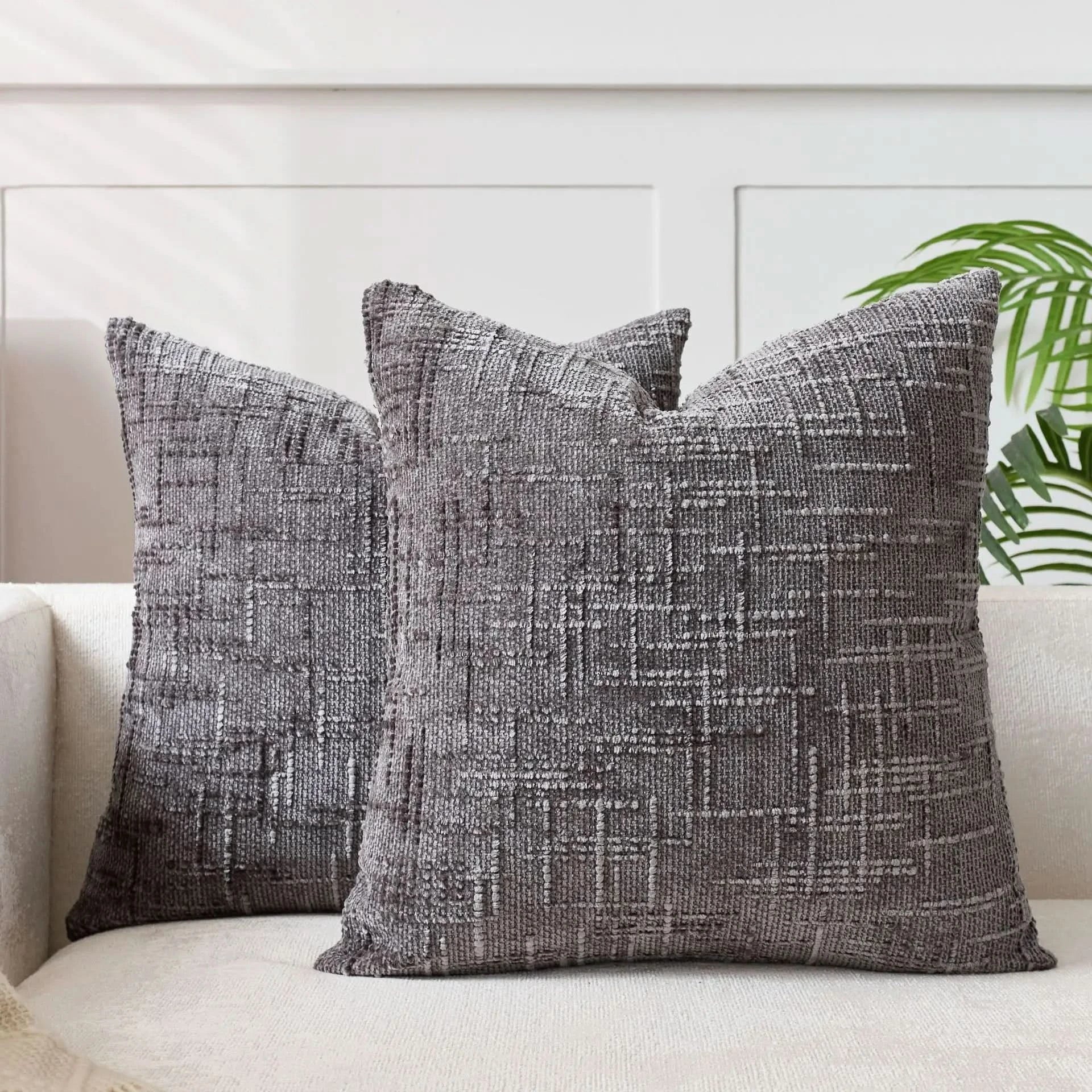Chenille Pillow Cover Solid Color Cushion Cover