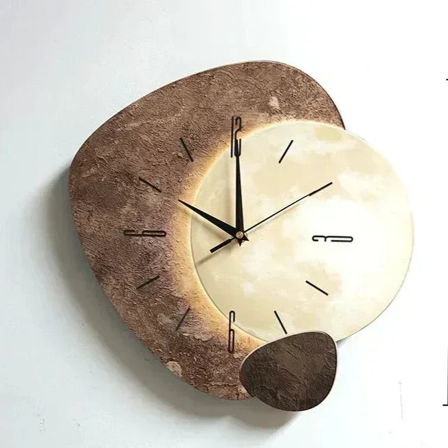 Silent Quartz Clock with a Wood Finish | Modern Wall Decor for the Living Room, Bedroom or Office