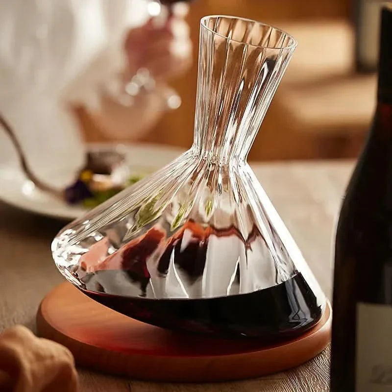 Rotating Wine Decanter Glass 0.26 gal Carafe