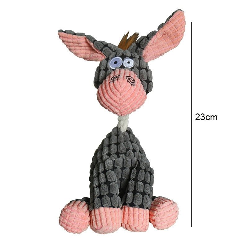 Plush Dog Chew Toys in Animal Shapes for Tug or Fetch | Tough Textured Fabric That Stands Up to Pulling | Six Characters