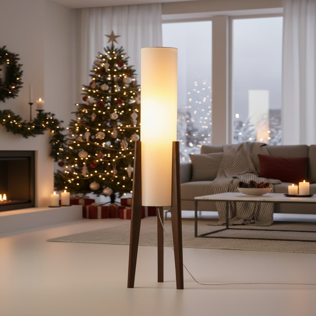 LIGNELUX - Scandinavian floor lamp made of walnut wood with dimmable LED lighting - Default Title